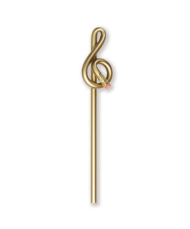 Svinčnik z radirko - violinski ključ zlat