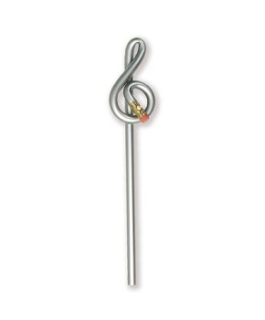 Svinčnik z radirko - violinski ključ srebrn