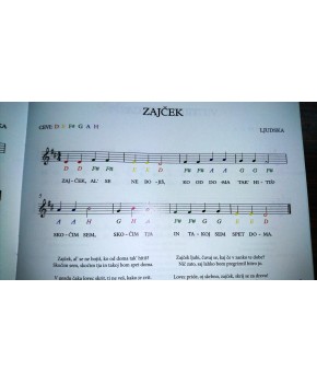 Boomwhackers/glasbene cevi - Knjiga s pesmicami za otroke 2